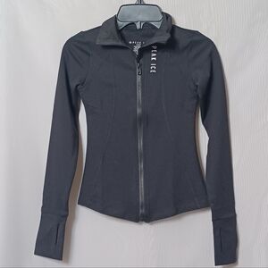 PEAK ICE Girls Black Zipper Closure Front Ice Skating Light Weight Jacket. 10Y